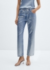 Mango Jeans rectos foil - Plata