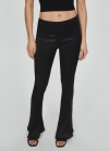 Mango Pantalón satinado acampanado - Negro