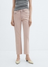 Mango Jeans rectos crop - Rosa claro
