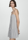 Mango Vestido bordado detalle borlas - Verde agua
