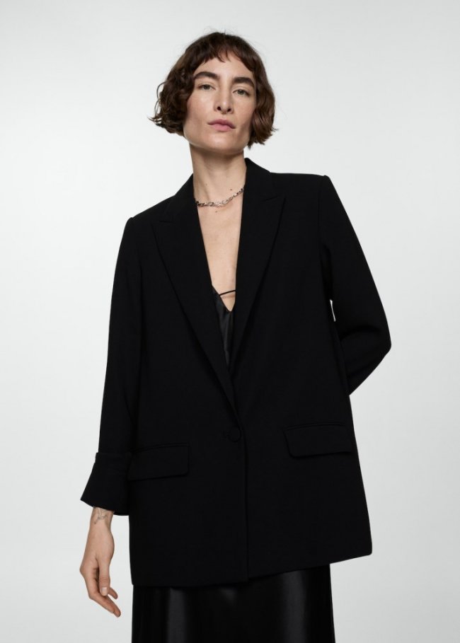 Mango Americana manga vuelta - Negro