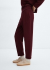 Mango Pantalón jogger costuras - Burdeos