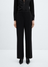 Mango Pantalón wideleg tiro bajo - Negro
