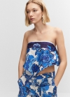 Mango Top estilo pañuelo floral - Azul