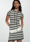 Mango Vestido rayas capucha - Blanco