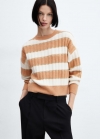 Mango Jersey rayas detalles lúrex - Marrón medio