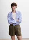 Mango Shorts lino cordón - Khaki