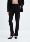 Mango Pantalón traje aberturas - Negro