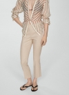 Mango Pantalón flare lino - Beige