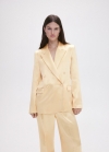 Mango Americana traje satinada - Vainilla