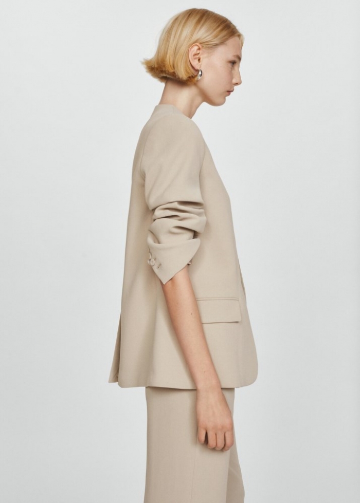 Mango Americana traje estructura - Gris claro/pastel