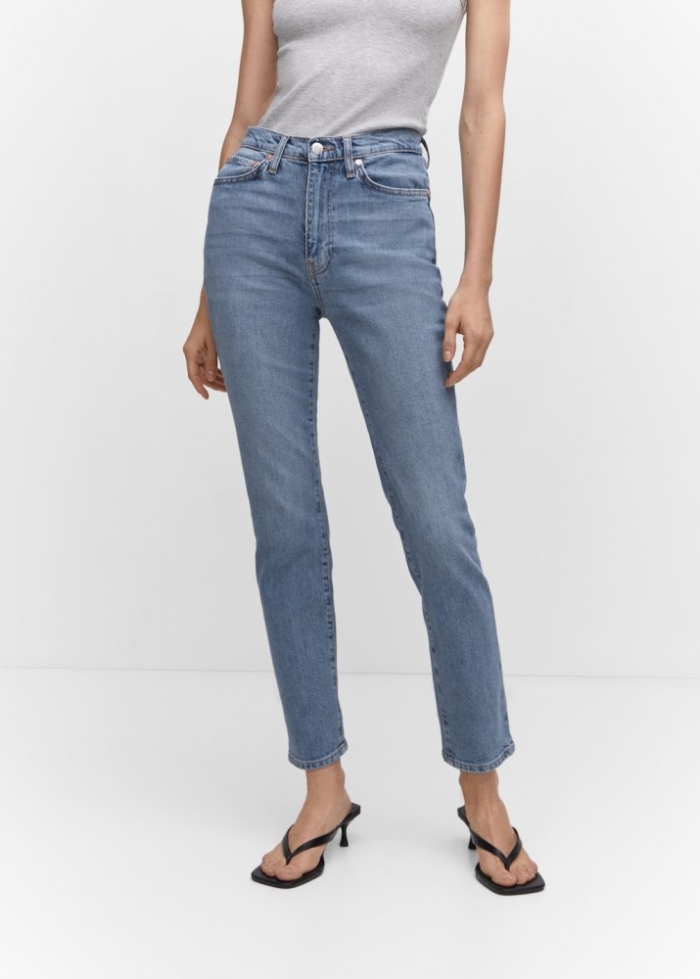 Mango Jeans slim crop - Azul medio