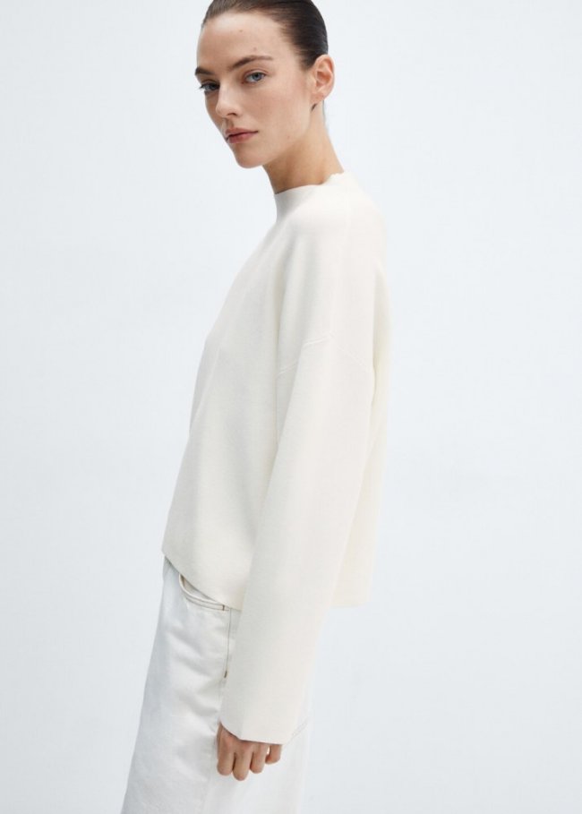 Mango Jersey punto cuello perkins - Crudo