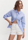 Mango Shorts vaqueros mom-fit - Blanco