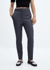 Mango Pantalón skinny tiro medio - Azul indigo