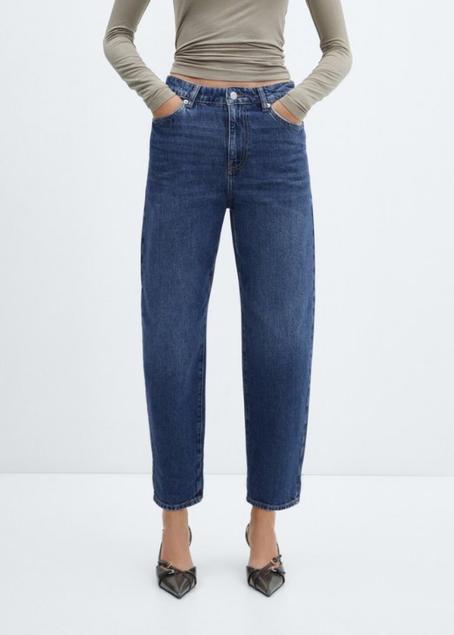 Mango Jeans slouchy tiro alto - Azul oscuro