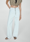 Mango Jeans wideleg tiro alto - Azul bleach