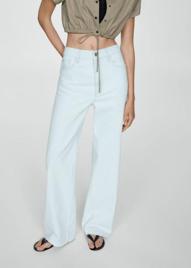 Mango Jeans wideleg tiro alto - Azul bleach