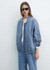 Mango Chaqueta bomber vaquera - Azul medio
