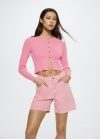Mango Short vaquero recto - Rosa chicle