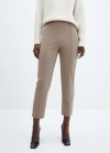 Mango Pantalón skinny tiro alto - Marrón medio
