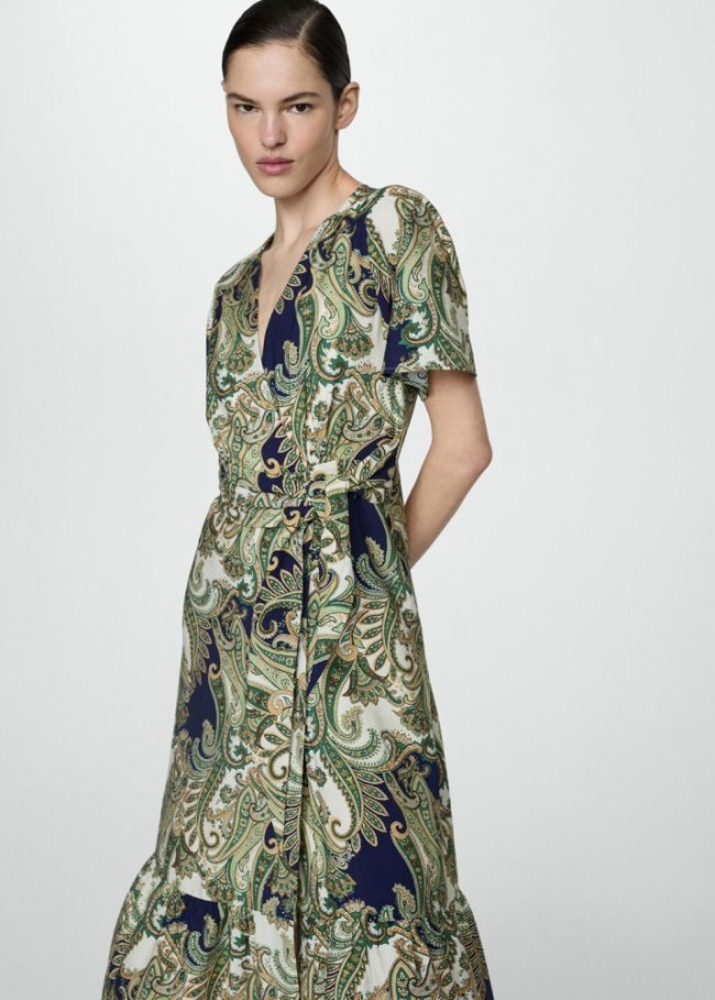 Mango Vestido estampado lazo - Verde