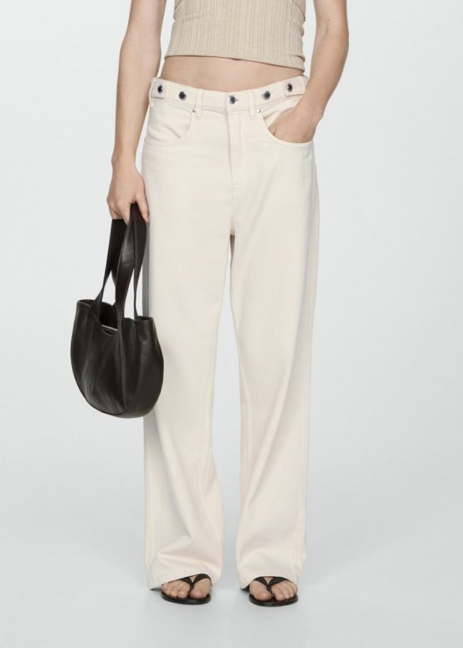 Mango Jeans wideleg botones multiposición - Crudo