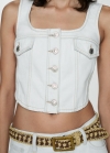 Mango Chaleco vaquero crop bolsillos - Azul bleach