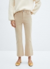 Mango Pantalón flare crop pana - Crudo