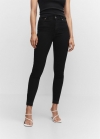 Mango Jeans skinny tiro alto - Denim negro