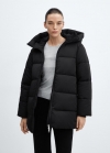 Mango Anorak acolchado capucha - Negro