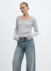 Mango Jersey cuello escotado - Gris