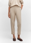 Mango Pantalón jogger costuras - Beige
