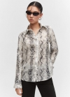 Mango Camisa lyocell estampado serpiente - Blanco roto