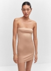 Mango Vestido seamless palabra de honor - Nude