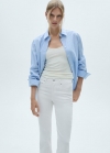 Mango Jeans flare tiro medio - Blanco