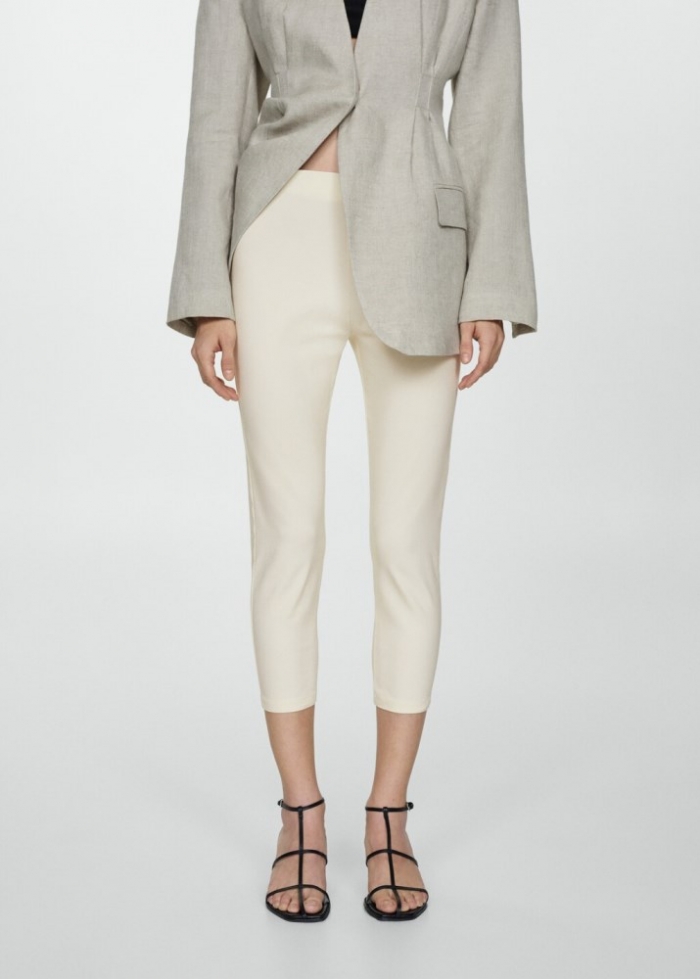 Mango Leggings capri - Blanco roto