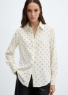 Mango Camisa fluida regular - Vainilla