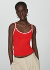 Mango Top punto tirantes combinado - Rojo