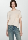 Mango Camiseta detalle crochet - Beige