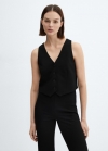 Mango Chaleco traje botones - Negro
