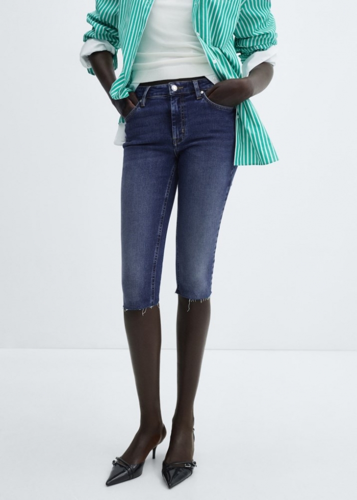 Mango Jeans slim capri - Azul oscuro
