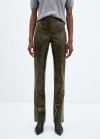 Mango Pantalón flare efecto animal print - Khaki