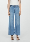 Mango Jeans Catherin culotte tiro alto - Azul medio