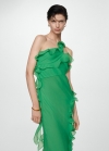 Mango Vestido asimétrico volante - Verde
