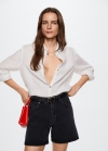 Mango Short vaquero recto - Denim negro