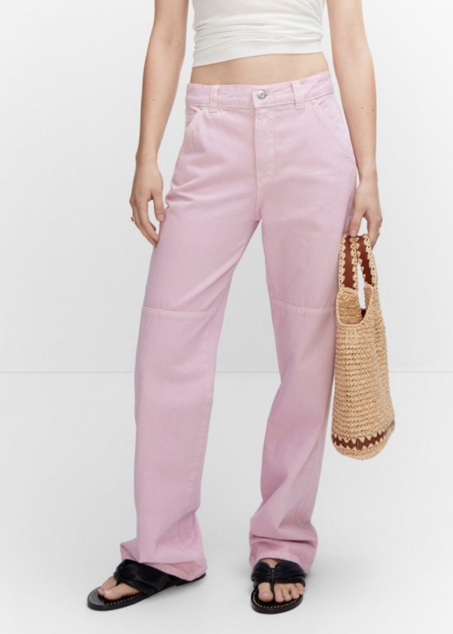 Mango Jeans cargo carpenter - Rosa pastel