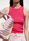 Mango Top punto canalé - Fucsia