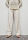 Mango Pantalón algodón cordón ajustable - Blanco roto