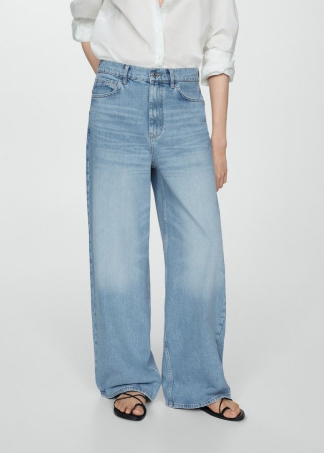 Mango Jeans wideleg loose tiro bajo - Azul claro